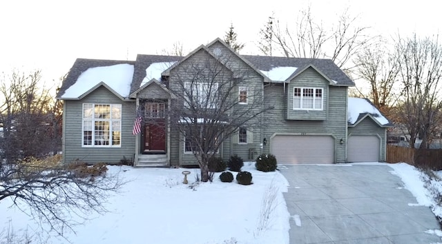 view of front of property featuring a garage