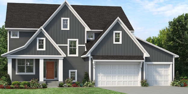 view of front facade featuring a garage, roof with shingles, and driveway