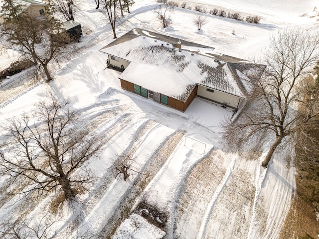 view of snowy aerial view