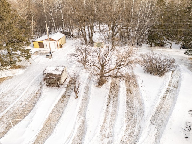 view of snowy aerial view