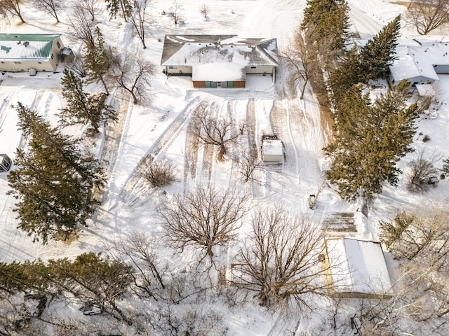 view of snowy aerial view