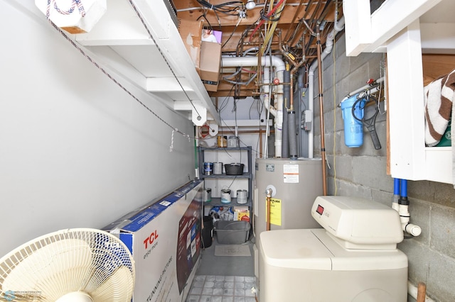 utility room featuring gas water heater