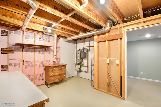 unfinished basement with baseboards