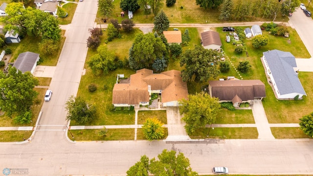 aerial view with a residential view