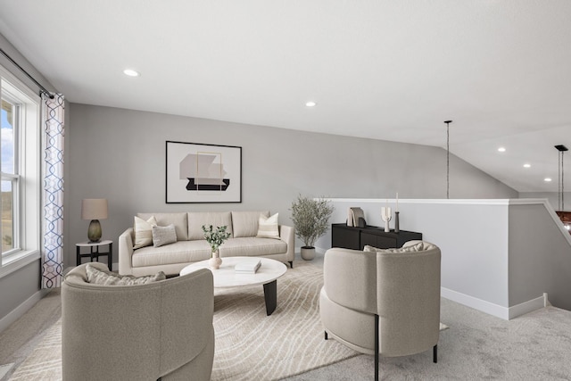 9764 Saint Andrews Dr, Elko New Market, MN 55020 - living area with healthy amount of natural light, recessed lighting, baseboards, and light colored carpet