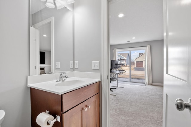 9764 Saint Andrews Dr, Elko New Market, MN 55020 - bathroom with vanity and recessed lighting