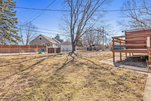 3879 Polk St NE, Columbia Heights, MN 55421 - view of yard with a wooden deck and fence