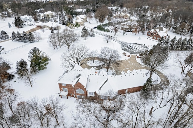 view of snowy aerial view