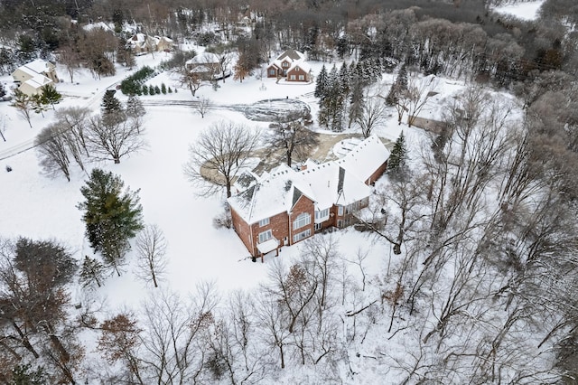 view of snowy aerial view