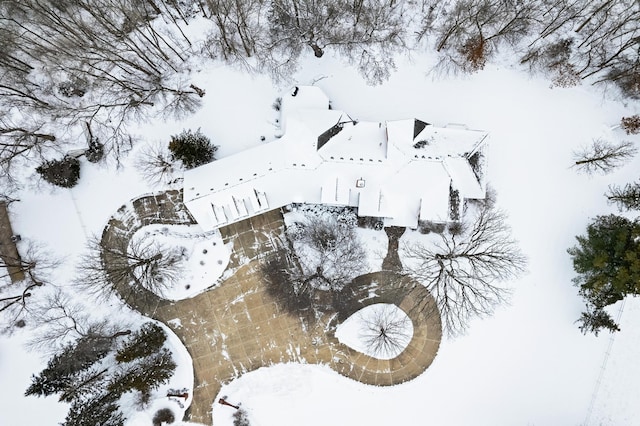 view of snowy aerial view