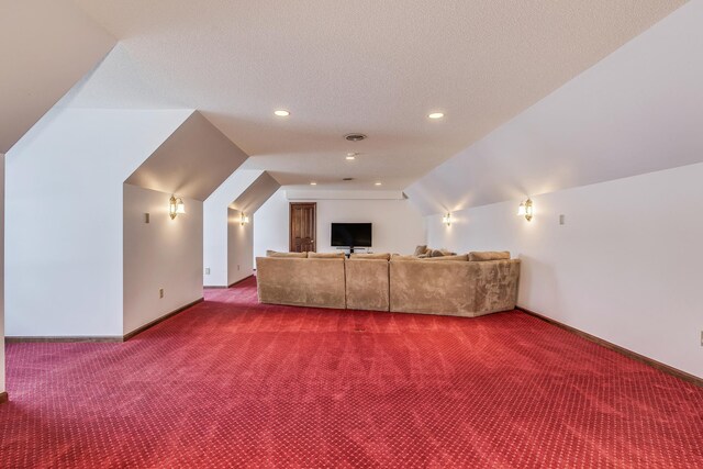 4680 152nd Ct NW, Ramsey, MN 55303 - home theater with carpet, vaulted ceiling, and recessed lighting