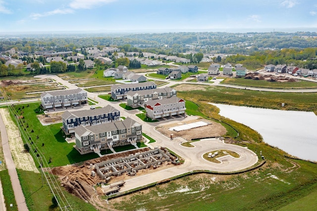 birds eye view of property with a residential view