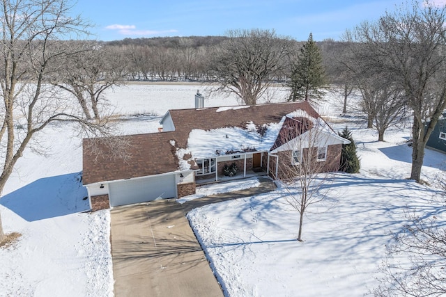 view of snowy aerial view