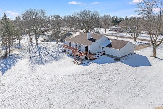 view of snowy aerial view