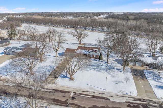 view of snowy aerial view