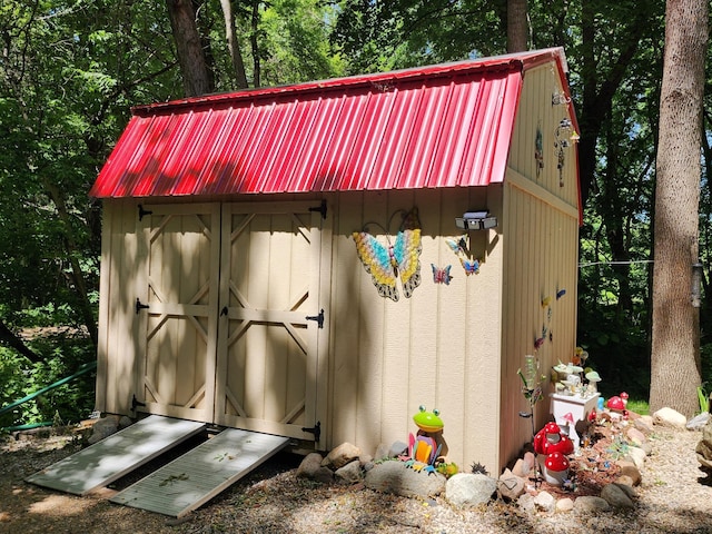 view of shed