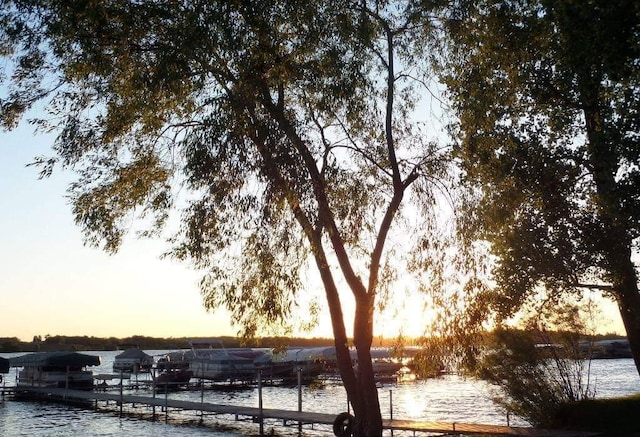 water view with a dock