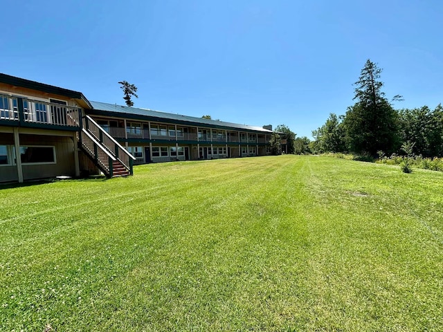 view of yard with stairs