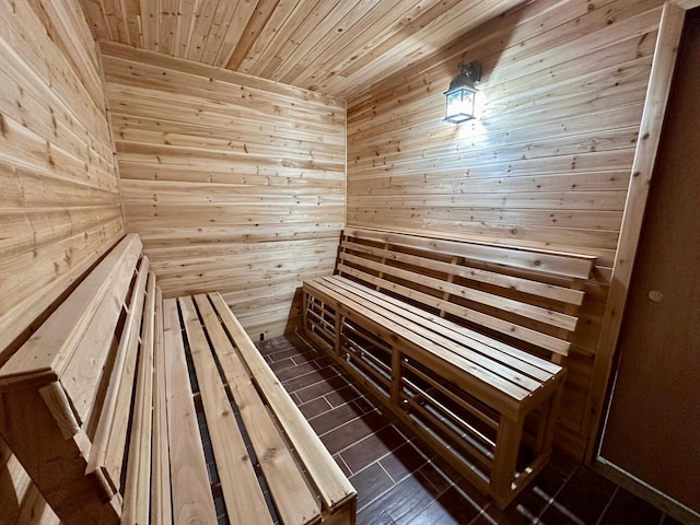 view of sauna