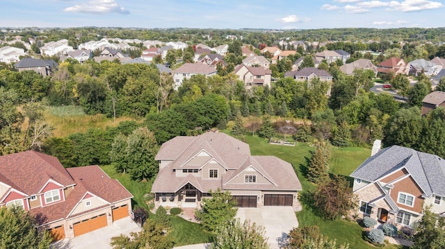 aerial view with a residential view