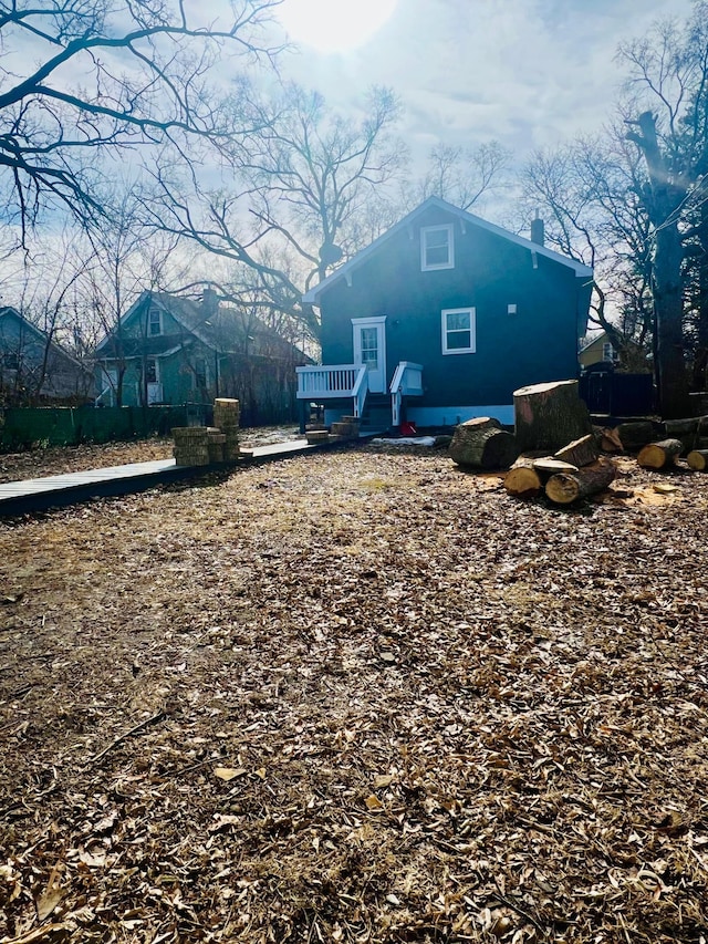 exterior space with a chimney