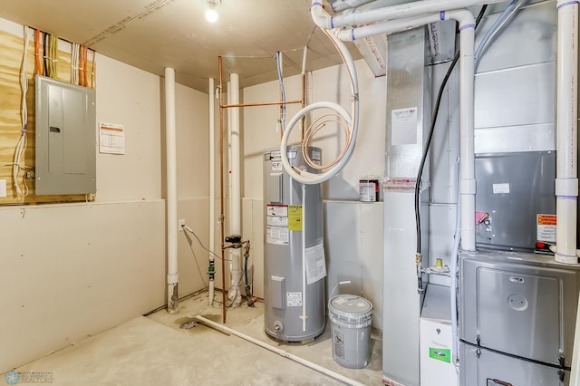 utilities with electric water heater and electric panel