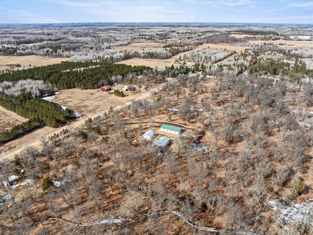 bird's eye view with a rural view