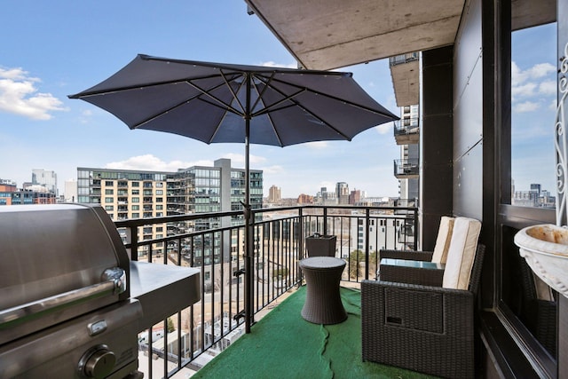 balcony with a city view