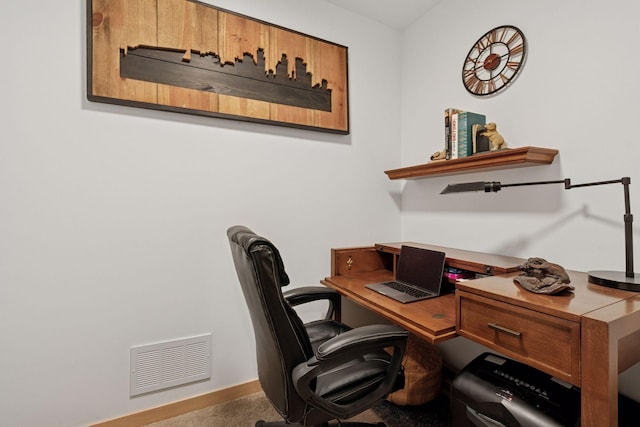 home office featuring visible vents