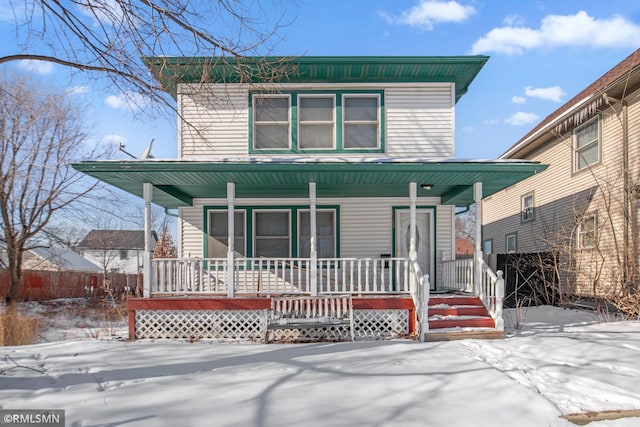 view of front of house featuring covered porch