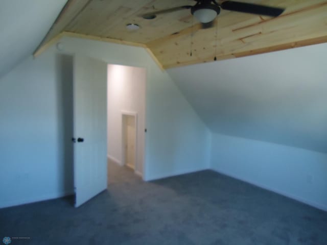 212 May Ave, Page, ND 58064 - bonus room featuring vaulted ceiling, carpet, and a ceiling fan