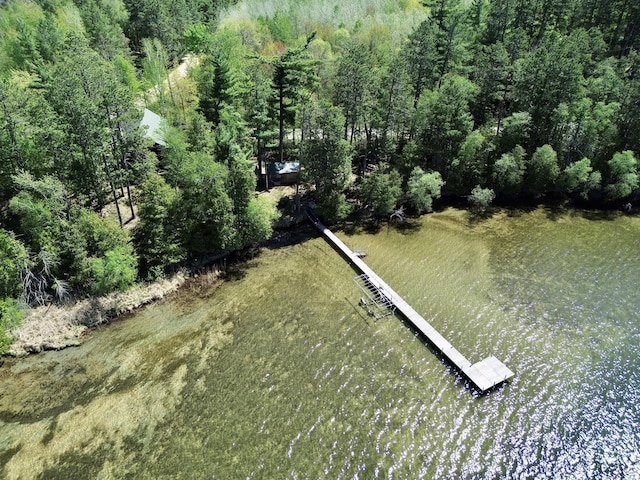 aerial view of property and surrounding area featuring a large body of water