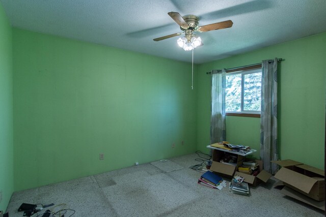 4647 County Road 121, Fort Ripley, MN 56449 - carpeted spare room featuring ceiling fan and a textured ceiling