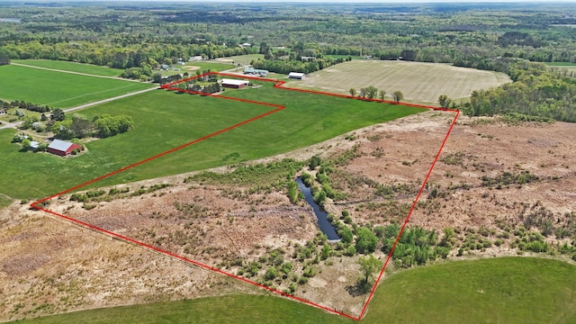 4647 County Road 121, Fort Ripley, MN 56449 - overview of rural landscape featuring property parcel outlined