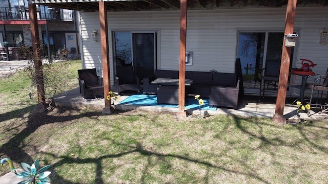 exterior space featuring an outdoor hangout area