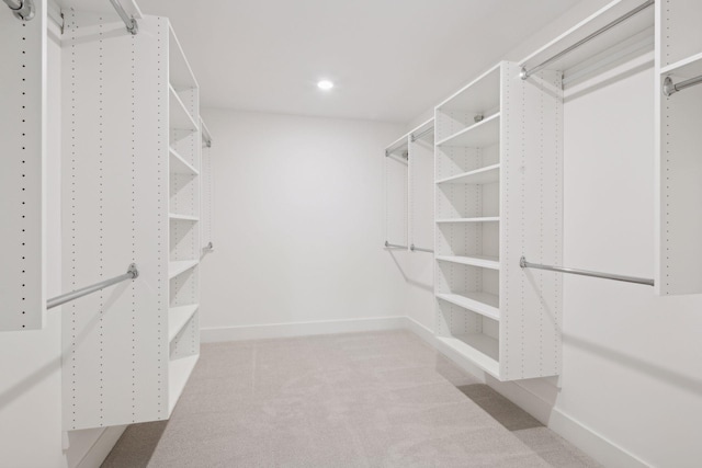 walk in closet with carpet flooring