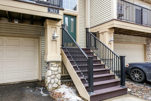 entrance to property with a garage