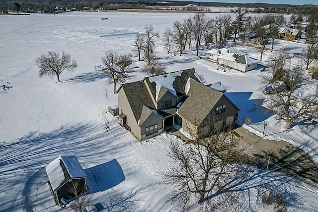 view of snowy aerial view