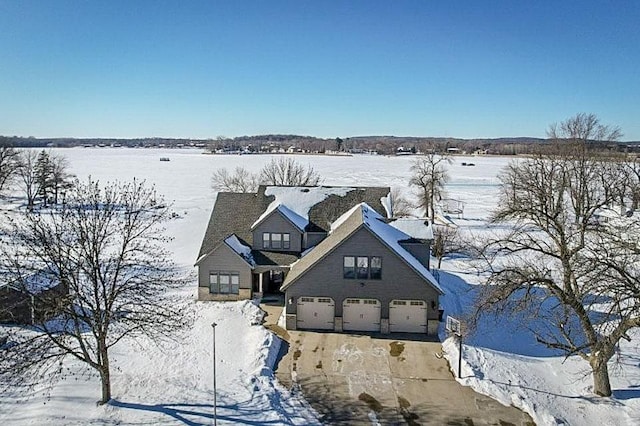 view of snowy aerial view