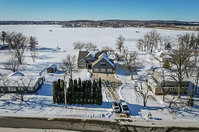 view of snowy aerial view