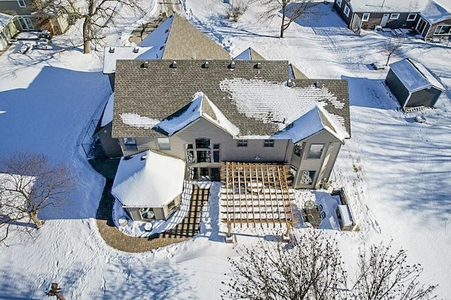 view of snowy aerial view