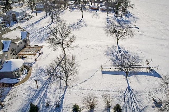 view of snowy aerial view