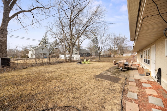 view of yard with a patio and a fenced backyard