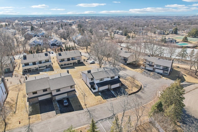 aerial view with a residential view