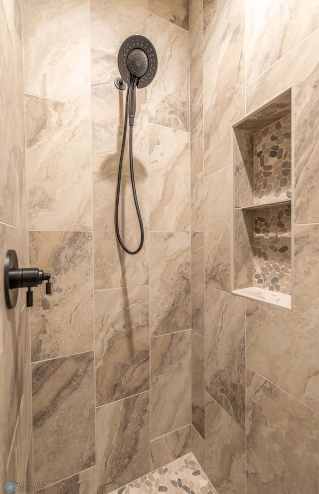 detailed view of tiled shower