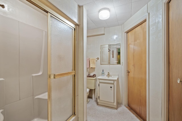 2905 Lake Blvd N, Saint Paul, MN 55109 - bathroom with a shower stall, toilet, and vanity