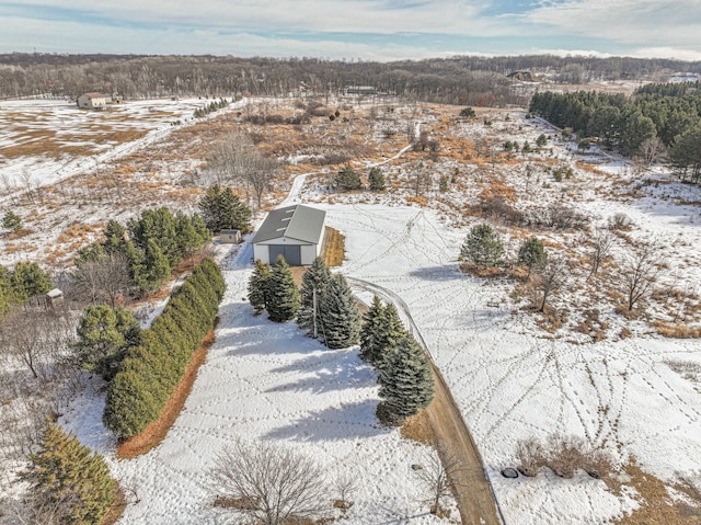 view of snowy aerial view