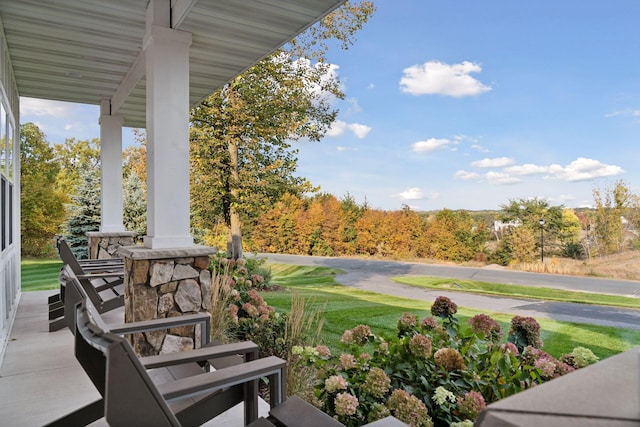 balcony with covered porch