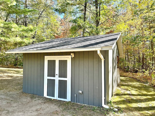 view of shed