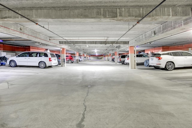 view of parking garage